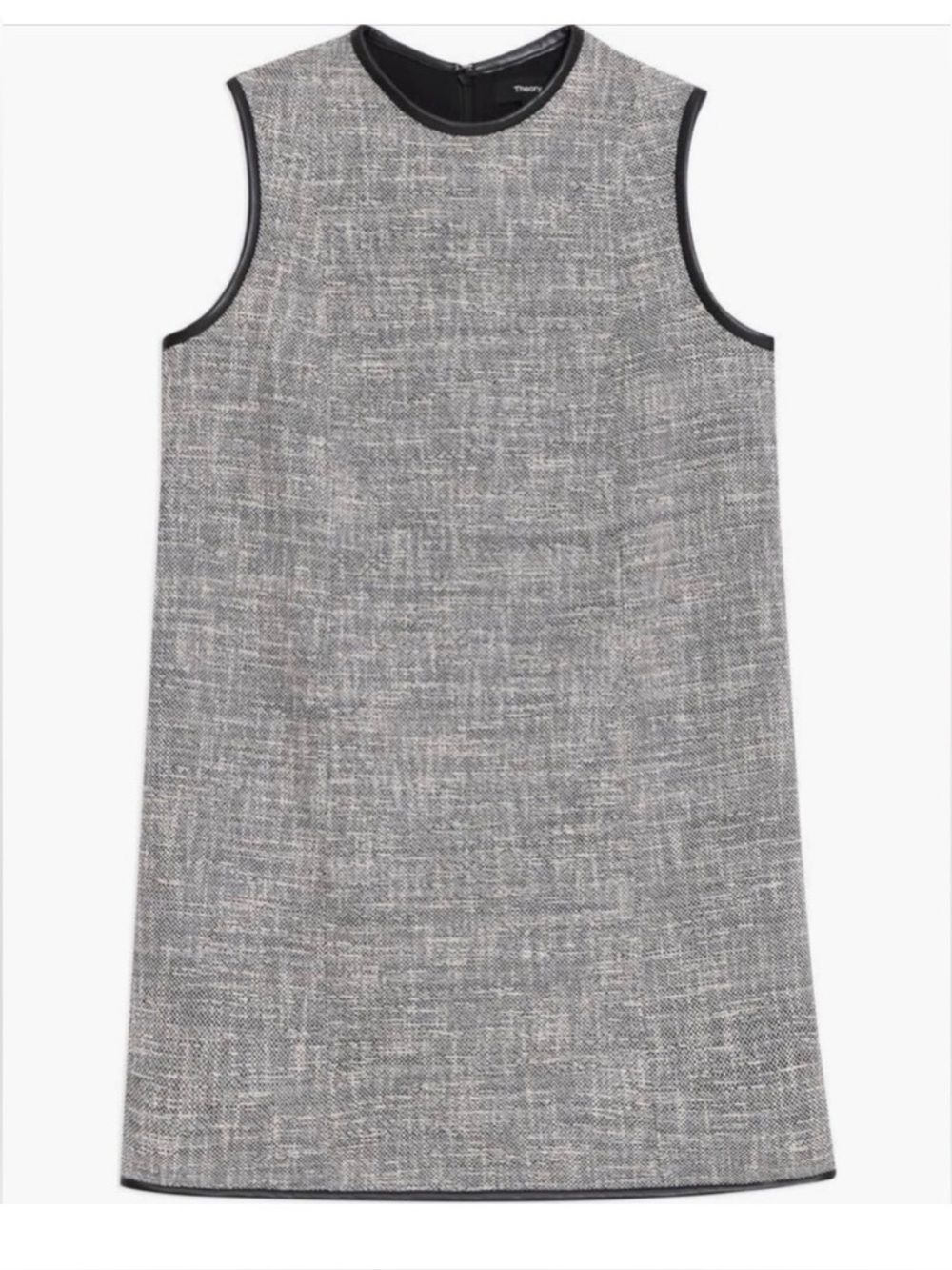 Theory Black and White Tweed A-Line Shift Dress